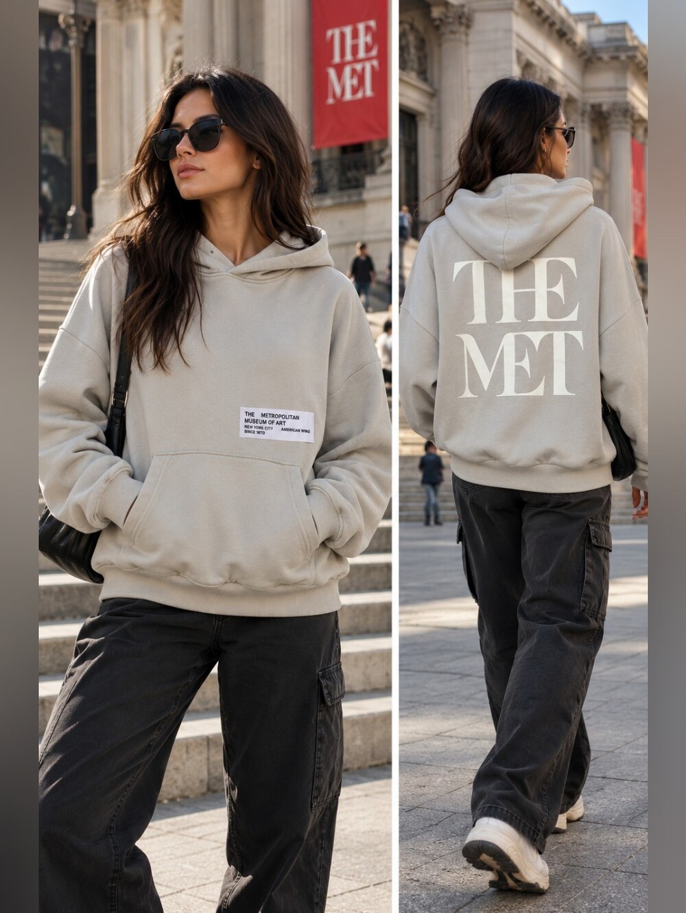 The Met x PacSun Hoodie Small Gray Metropolitan Museum of Art NYC Streetwear
